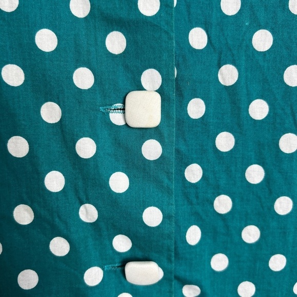 Vintage 1980s Laura Ashley Green White Polka Dot Retro 1920s Style Dress Size 10 - Picture 6 of 12